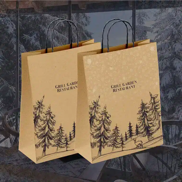 Colorful retail packaging with geometric patterns